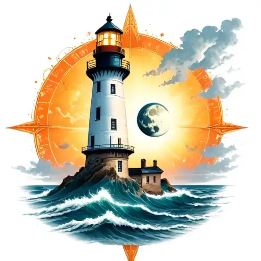 Lighthouse Of The Sun And Moon Wind Rose