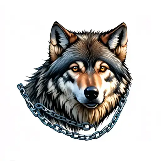 Wolf With Chains