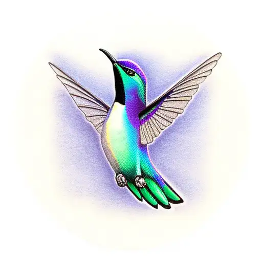 Black Purple Colibri With A Blue Square Bordering The Colibri