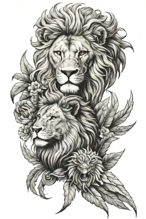 Lion And Phoenix Head Looking
