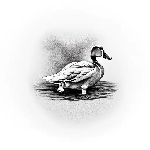 Anatomical While Sideways Duck Black And White