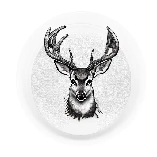 A Deer With Intricate Deer Horns Surrounded By Kitchen Utensils