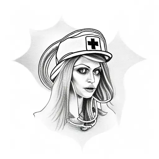 Mustang Car With Nurse Hat