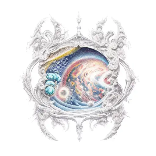 A Theater Scene Curtain Opening And Revealing The Immensity Of The Beautiful Universe