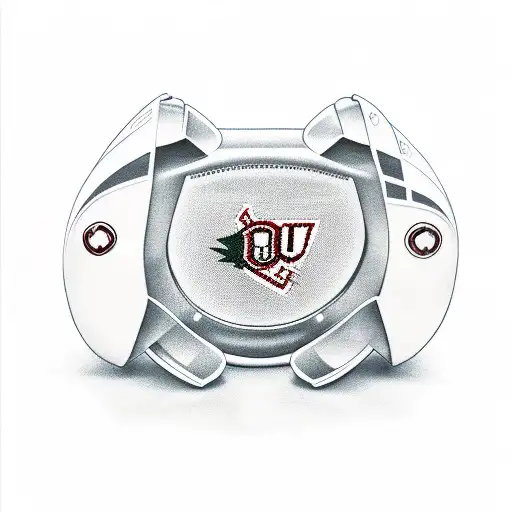 A Realistic Representation Of A Video Game Controller With The Ou Football Team Logo Incorporated