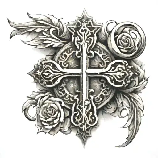 Christian Tattoo With Cross