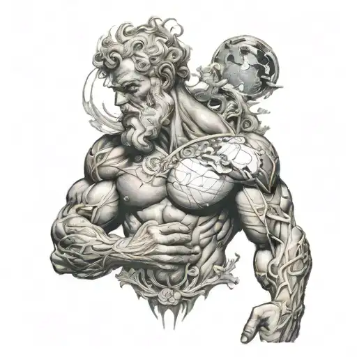 Titan God Atlas Holding The World