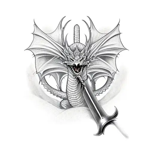 Dragon With A Sword In The Middle
