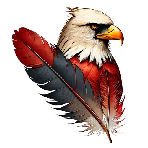 Cardinal Feather And Eagle Feather