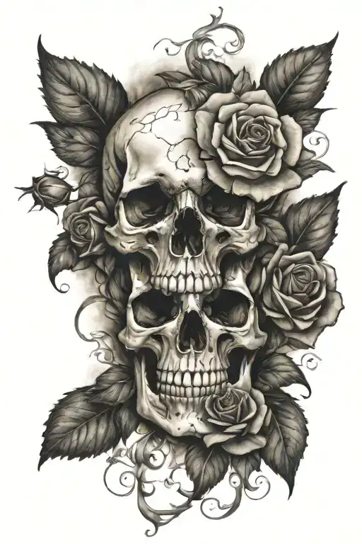 Skull And Roses Surrounding