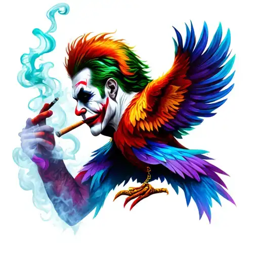 Jaquin Phoenix Joker Smoking Cigarette With Bright Colors
