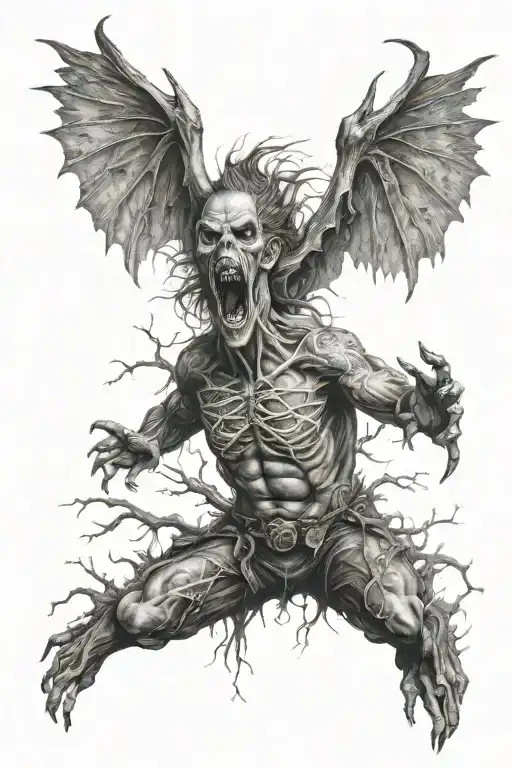 Screaming Banshee In Foggy Forest