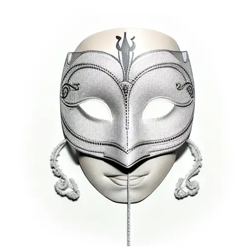 Simple Black Male Masquerade Mask On 45 Degrees Angle Breaking