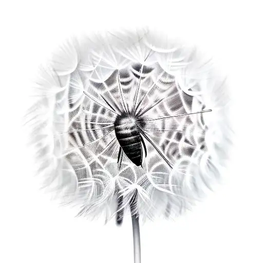 Dandelion With A Moth On The Stem