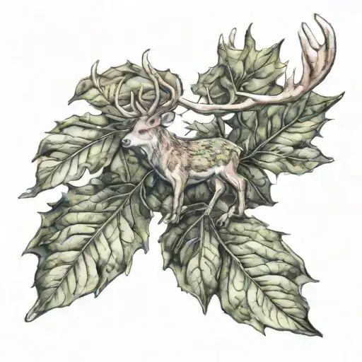 Young Stag Oak Leaf