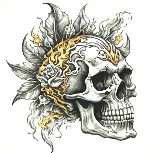 Flaming Skull