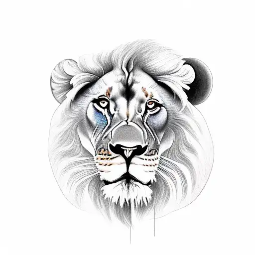 Lion With Two Young Lions