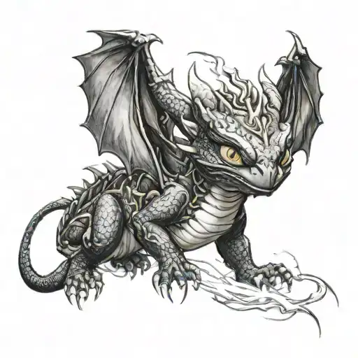 Toothless The Dragon With Lightning Bolts Surrounding