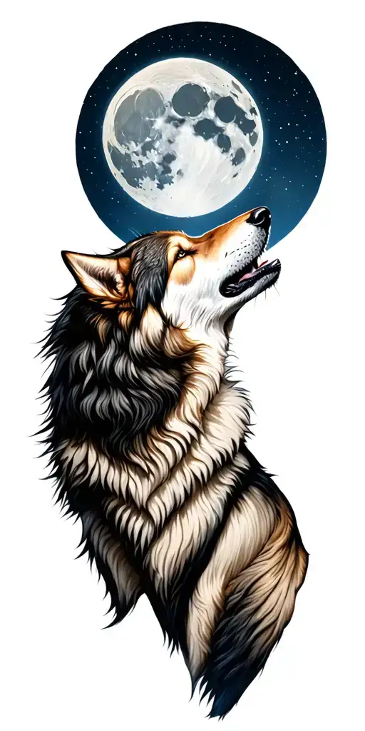 Lone Wolf Howling At The Moon