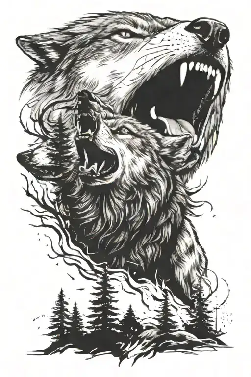 Howling Wolf And Action