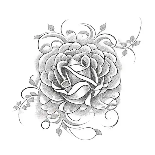 Dad's Initials Intertwined With A Delicate Floral Design