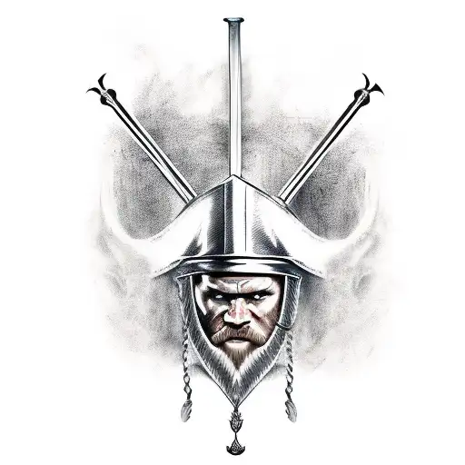 Viking Man Sword Battle