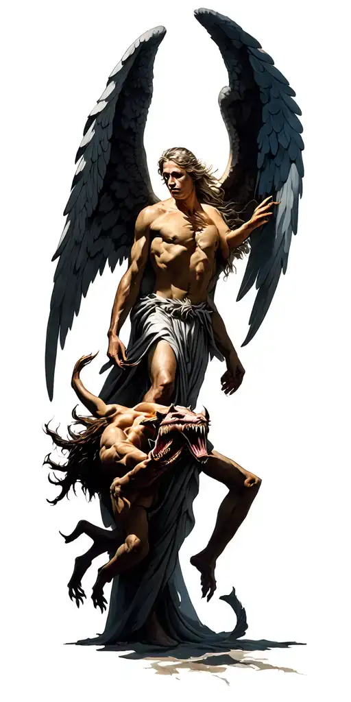 Guardian Angel Fighting Demons