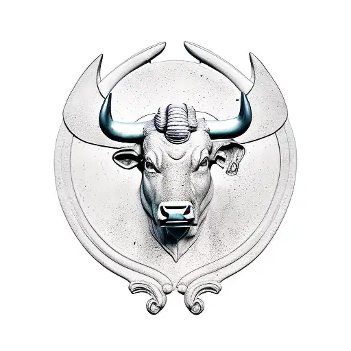 Classic Statue Of Bull With Wings