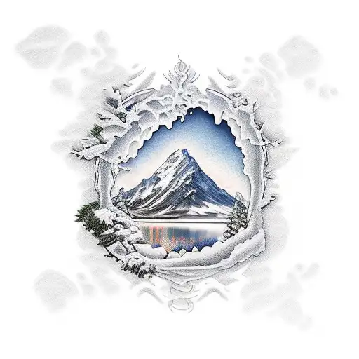 Lake And Snow Mountain