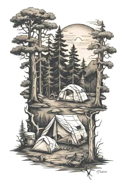 Rustic Camping Scene