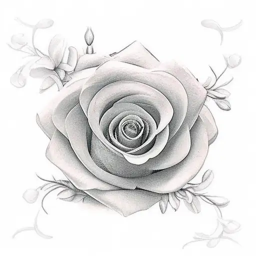 Hearts And Flowers Tattoo For A Woman's Back In Realism Style