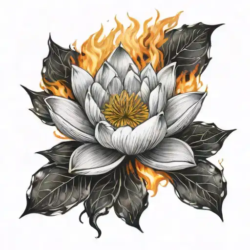 White Lotus On Fire Burning