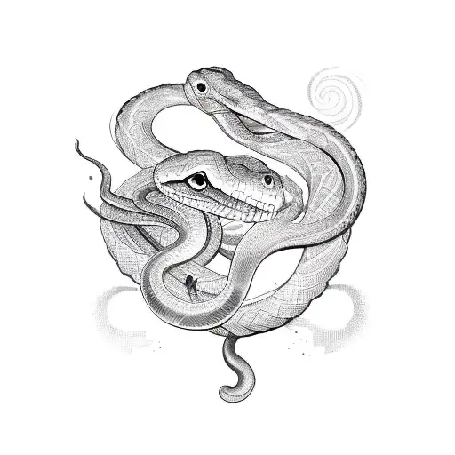 Snake With Aquarius Symbol