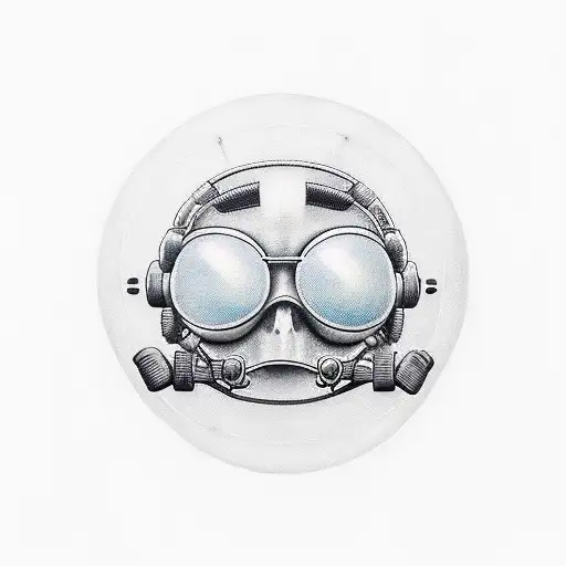 A Realistic Portrait Of A Pilot Surrounded By Floating Hearts