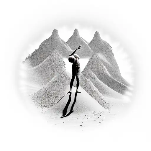 A Stunning Realistic Portrayal Of A Handstand On Top Of A Sand Dune At Sunset