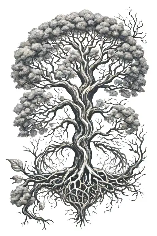 Tree Of Life With Roots Intertwined Within A Cardiovascular System