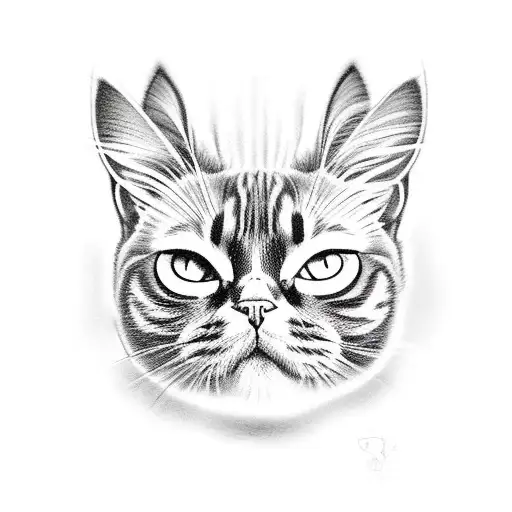 Sitting Pure Black Cat