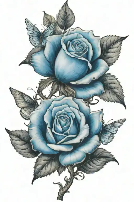 Blue Rose With Angel Wing
