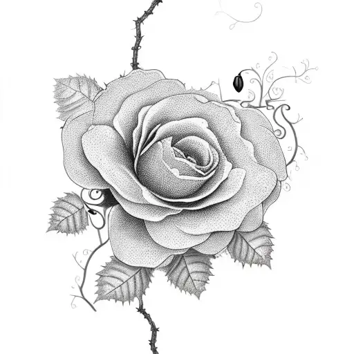 Hanging Black Ivy Vines With One Red Poppy Flower