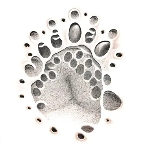 A Dog Paw Print Scrathing Through The Skin Of My Calf