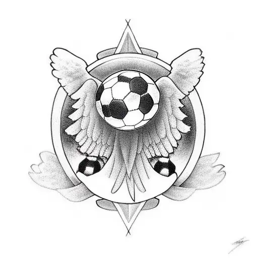 Angel With Soccer Shoes And Soccer Ball