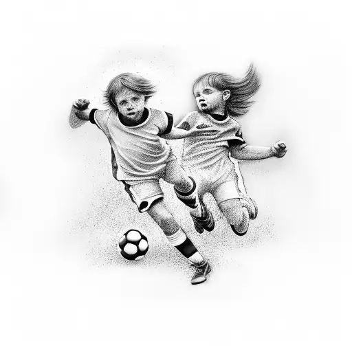 Cherub Playing Soccer