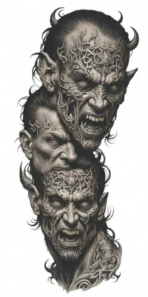 Faces To Mirror Good And Demon Side