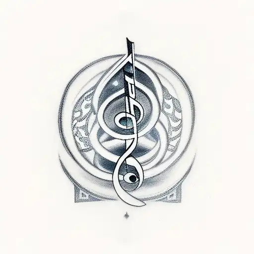 Musical Notes Forming The Shape Of A Libra Symbol