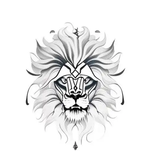 Lion Head With Skull Face