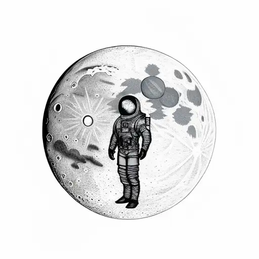 Man In Hoodie Laying On The Moon