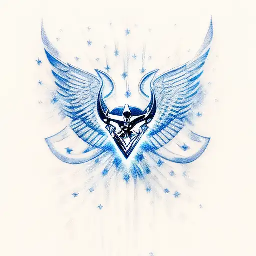 Valkyrie With Blue Lightning