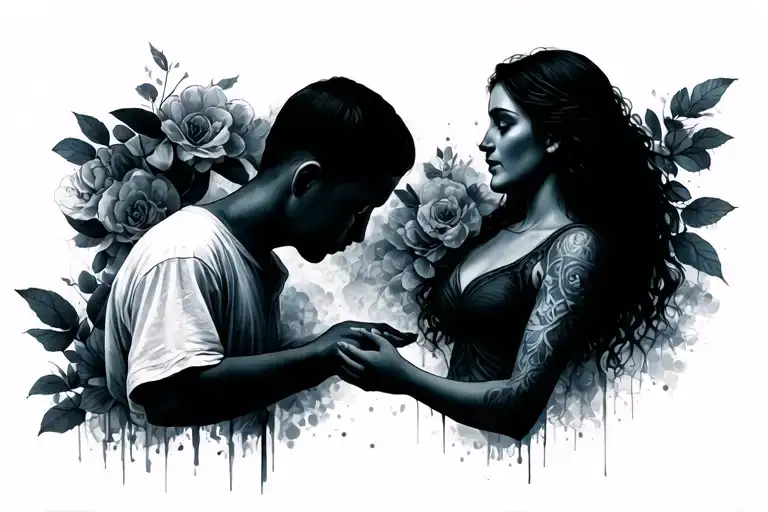 Only Son And Dead Mother Holding Hands