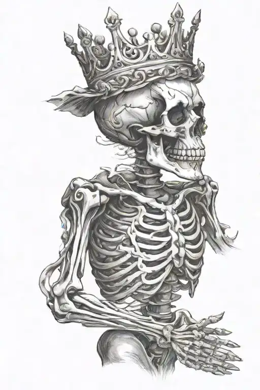 Skeleton King Holding Heart