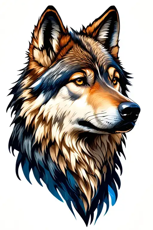 Wolf Face Profile Holding